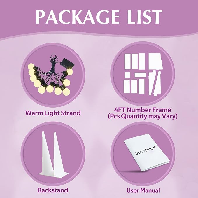 Marquee Numbers 65th-Birthday Large Decorations: 4ft Light Up Numbers 65 Birthday Sign for Boy Girl Sixty Five Year Old Anniversary Mosaic Party Decor Backdrop Big Foam Board Number 13