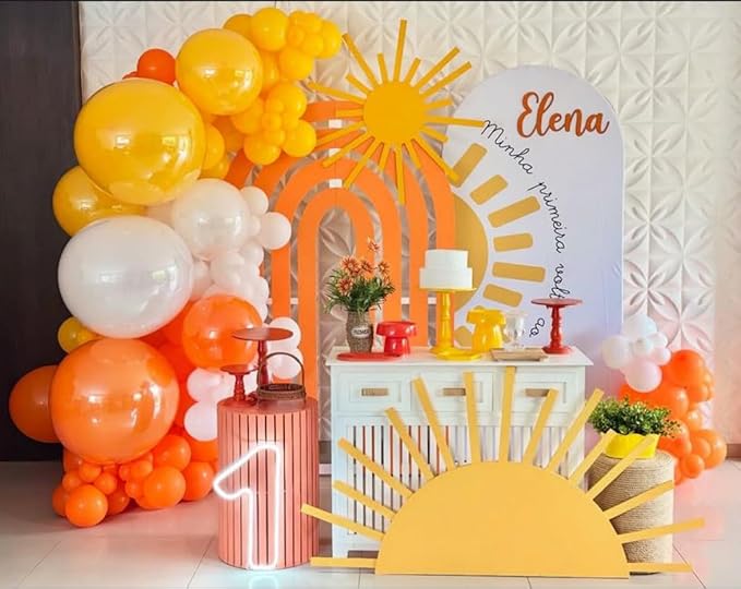 Here Comes The Son Arch Backdrop Cover First Trip Around The Sun Baby Shower Decorations Arch Spandex Cover Groovy Sunshine Birthday Party Fiesta (6.6x3.3ft Cover,30)