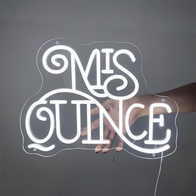 Mis Quince Neon Sign for Wall Decor,Happy Birthday Neon Signs for Bedroom Wall with Dimmable Switch for Any Age Children's Room, Bar, Party, Christmas, Wedding Decoration,SIGNVIA,39 * 29cm