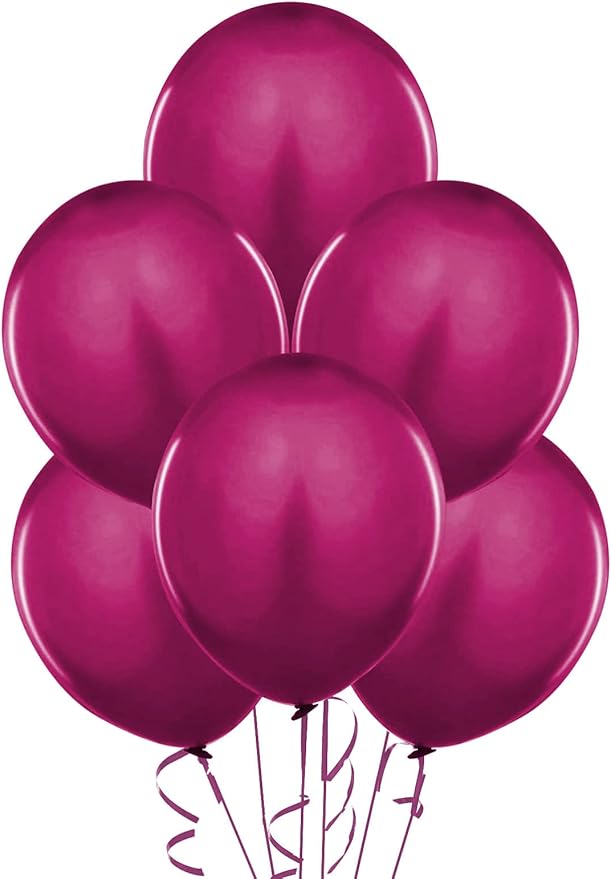 PMU Balloons 17 Inch PartyTex Crystal Burgundy Premium Helium Quality Latex Balloons for Photo Shoot, Wedding, Baby Shower, Birthday Party and Event Decoration Pkg/72