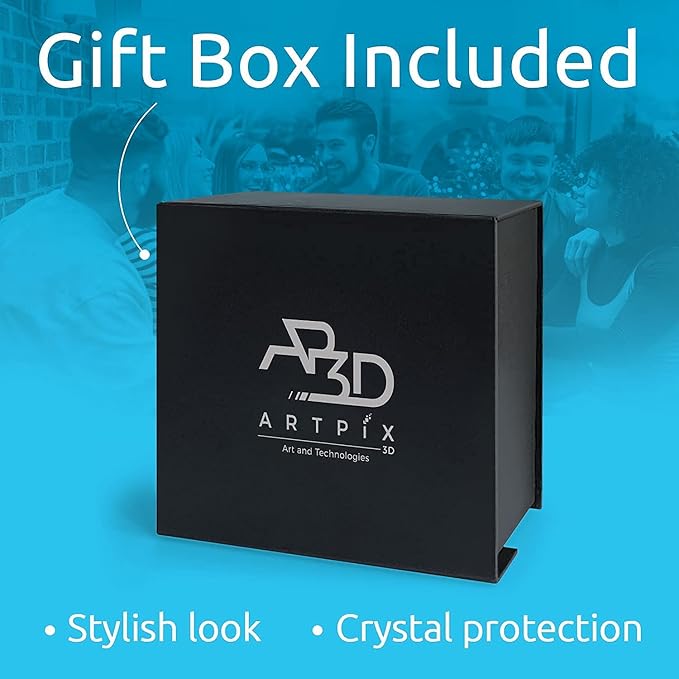 ArtPix 3D Crystal Photo, Valentines Day Personalized Gifts for Women, Wife, Men, Her, Him, Great V-Day Custom Gift With Your Own Photo, Customized Glass 3D Laser Etched Picture Wedding
