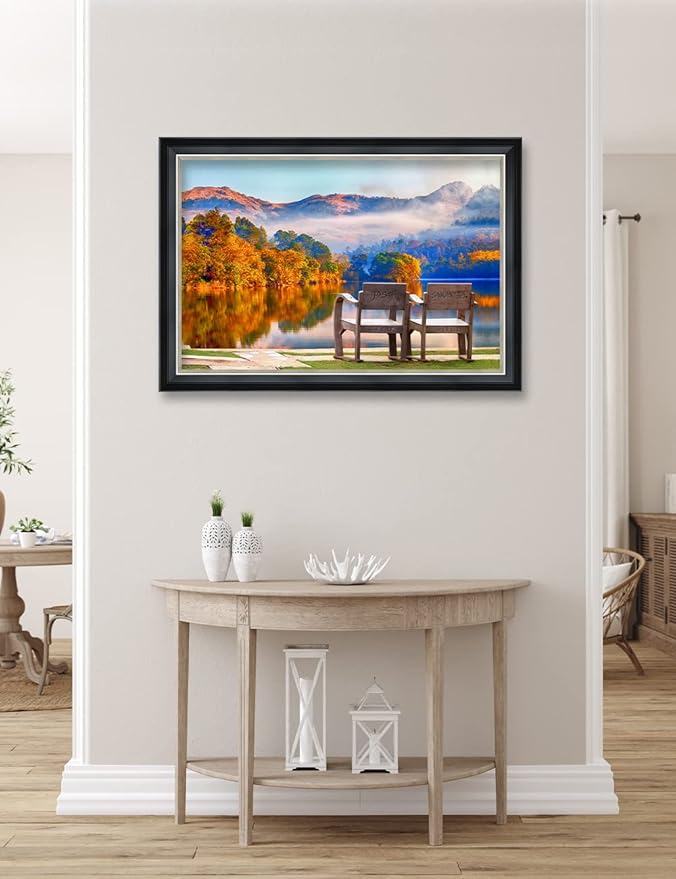 IPIC - Grow Old Together, Personalized Ideal Gift Custom Framed Wall Art with Names and Date, Giclee Prints with Solid Wood Frame, Unique and Memorable Present. Wall Art for Home Decor.