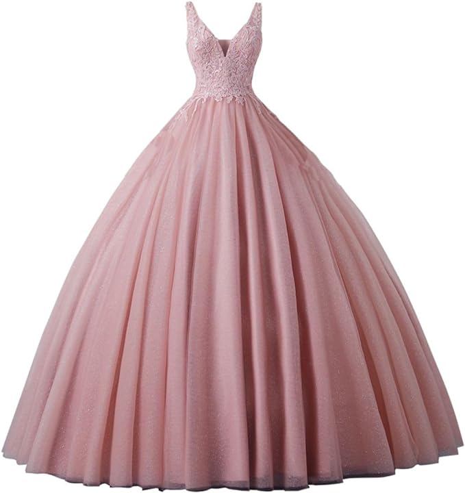 Engerla Women's Beading Sweetheart Ball Gown Tulle Layed Long Quinceanera Dress