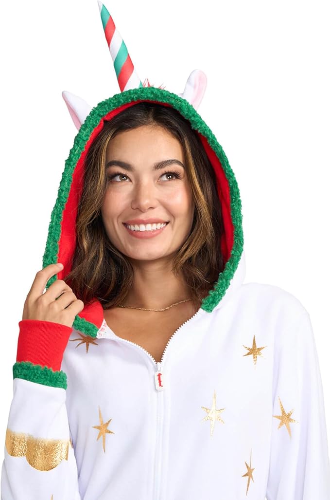 Tipsy Elves Christmas Onesies for Adults - Comfy Unisex Matching Holiday Jumpsuits with Convenient Pockets