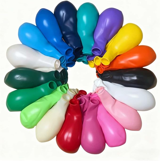 200 Pack 18 Inch Latex Balloons - 18 Colors, Bulk Balloon Decor for Birthdays, Weddings & All Party Events