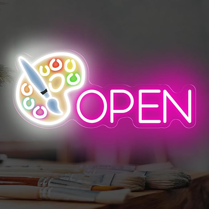 Paint Tray Open Neon Sign Custom Art LED Light Painting Room Wall Decor Paint Palette Neon Sign Art Studio Decor, 17.7"x7.7"