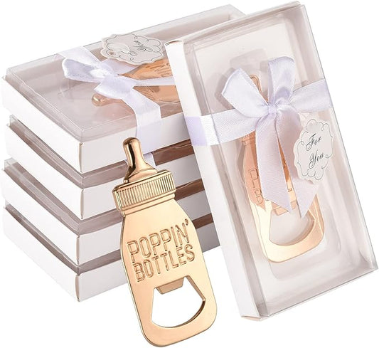 12pcs Bottle Opener Baby Shower Favor for Guest,Rose Gold Feeding Bottle Opener Wedding Favors Baby Shower Giveaways Gift to Guest, Party Favors Gift & Party Decorations Supplies (White, 12)