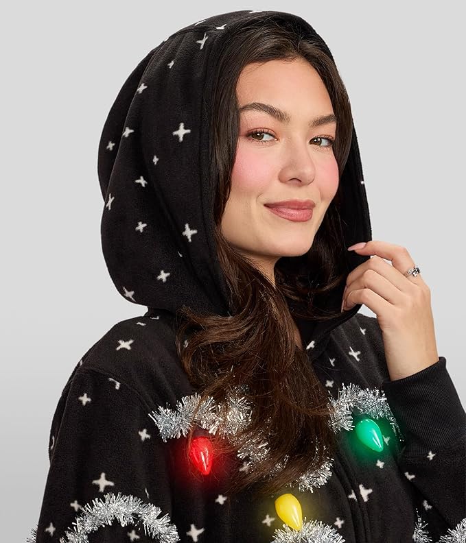 Tipsy Elves Christmas Onesies for Adults - Comfy Unisex Matching Holiday Jumpsuits with Convenient Pockets