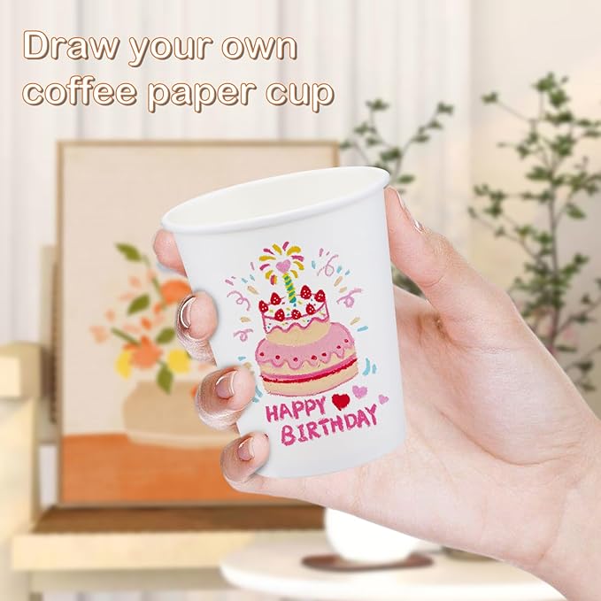 400 Count Paper Cups 8 oz, Disposable Coffee Cups Bulk, Thickened Durable Drinking Cups for Hot or Cold Beverage, Home, Office, Party, Business, Events