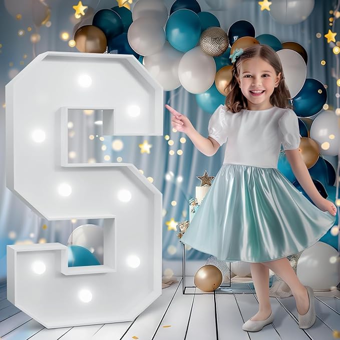 Marquee Letters 3 Feet Tall, Cool White Light Up S - Large Marquee Letter for Birthday, Anniversary, Graduation & Christmas Parties (DIY Kits)