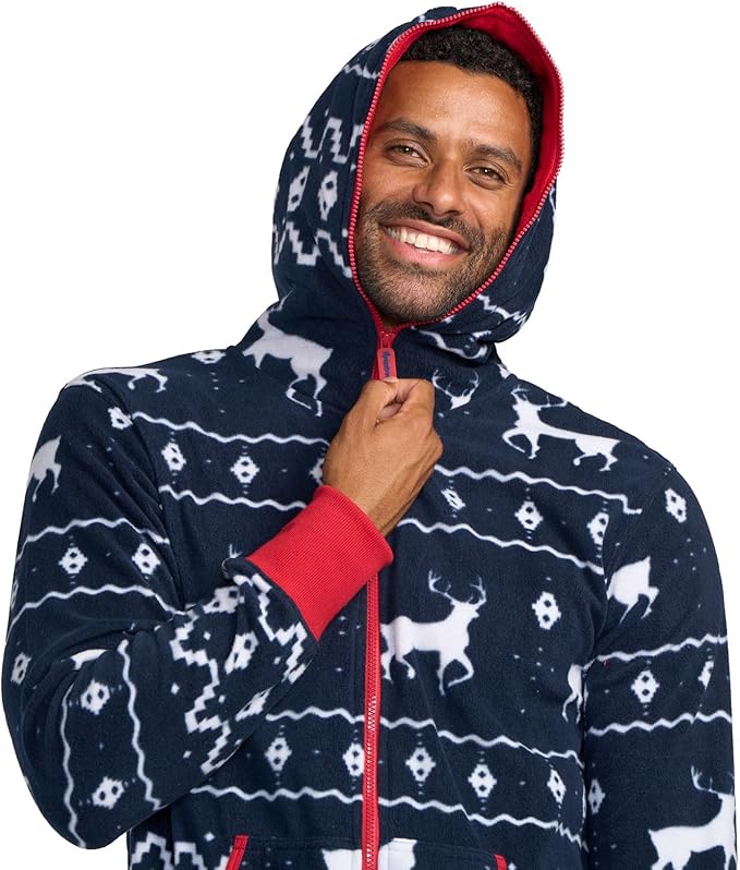 Tipsy Elves Christmas Onesies for Adults - Comfy Unisex Matching Holiday Jumpsuits with Convenient Pockets