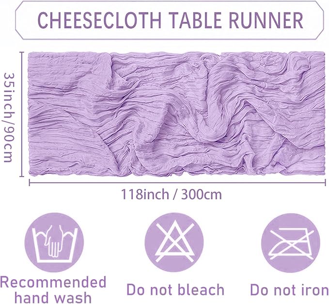 12 Pack Beige Cheesecloth Table Runners 35 x 118 Inch Rustic Boho Gauze Christmas Table Runner for Wedding Arch, Party Decoration, Bridal Shower, Reception, Farmhouse Dining Decor