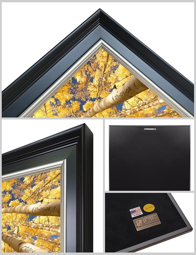 IPIC - Fall in Love, Personalized Framed Wall Art with Names and Date on, Giclee Prints with Solid Wood Frame, Customized Gift and Memorial Gifts for Wedding Anniversary.