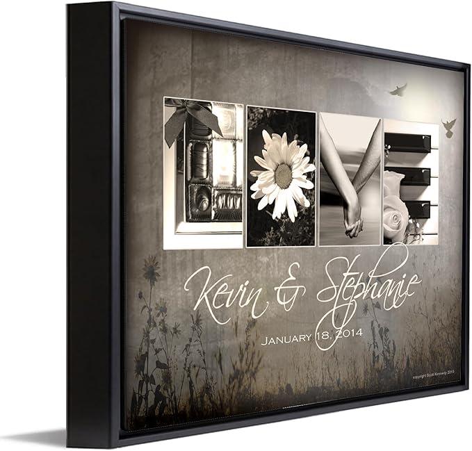 Personal-Prints LOVE LETTERS | Personalized Romantic Canvas Art Gift with Your Names | Custom for Valentine’s Day or Wedding Anniversary (20"x24" Float Framed Canvas)