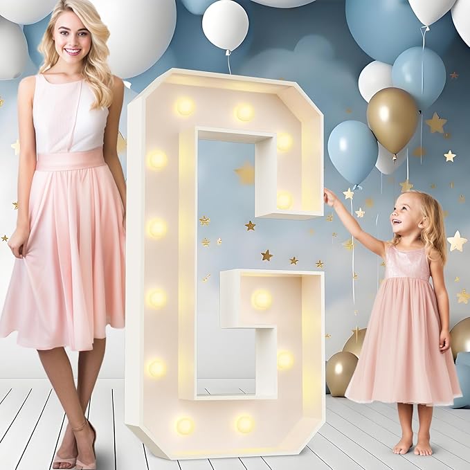 Ledido 4FT Marquee Light Up Letters G, Easy to Assemble Marquee Letters 4 Feet Tall for Indoor & Outdoor Events, Large Lighted Letter for Birthday Graduation Baby Shower Anniversary Party Decorations