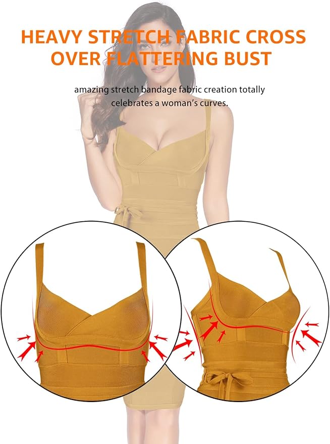 meilun Womens Rayon Belt Detail Bandage Bodycon Party Dress