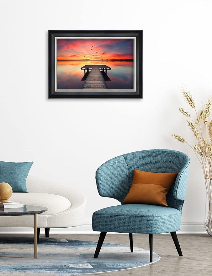 IPIC - Our Own Sunset Personalized Framed Wall Art with Names and Date on, Giclee Prints with Solid Wood Frame, Customized Gift and Memorial Gifts for Wedding Anniversary.