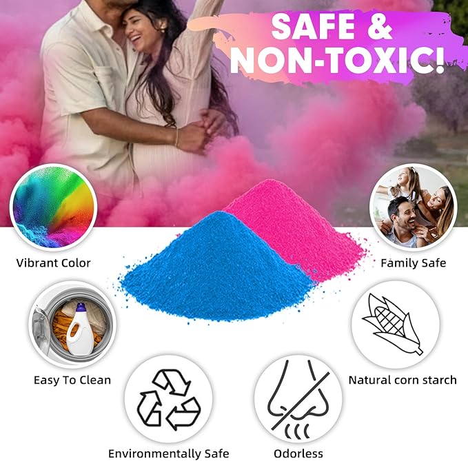 ARELUX Bright Rose Red Color Powder - 6lbs Bulk (2x3lb) for Color Wars, Powder War & Fun Events | Durable Individual Packets, Vibrant Holi Powder for Gender Reveal, Run, Rangoli, Parties | Non-Toxic