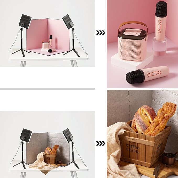 Upgrade Light Box Photography,Portable Photo Studio 16x16 inch Professional Shooting Tent Kit with 288pcs LED Lights 15 HD Backdrops Paper for Food and Small Product Photography Props