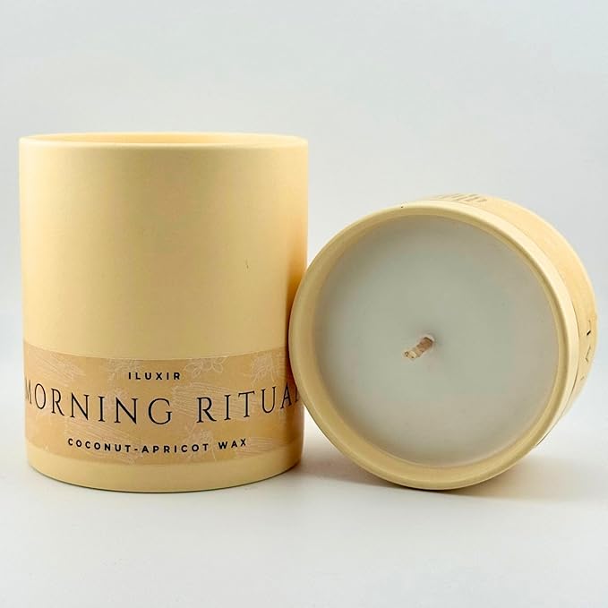 Morning Ritual Scented Candle – Palo Santo & Sandalwood Soy Candle for Meditation & Yoga – Earthy Moss Luxury Candle – Vegan, Phthalate-Free, Clean Burn – 13 oz, Made in USA