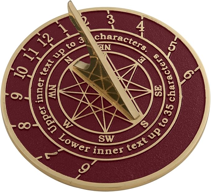 The Metal Foundry Personalized Large English Brass Sundial Gift, Handmade in England, Cast with Your Message, Perfect Present for Birthday or Christmas
