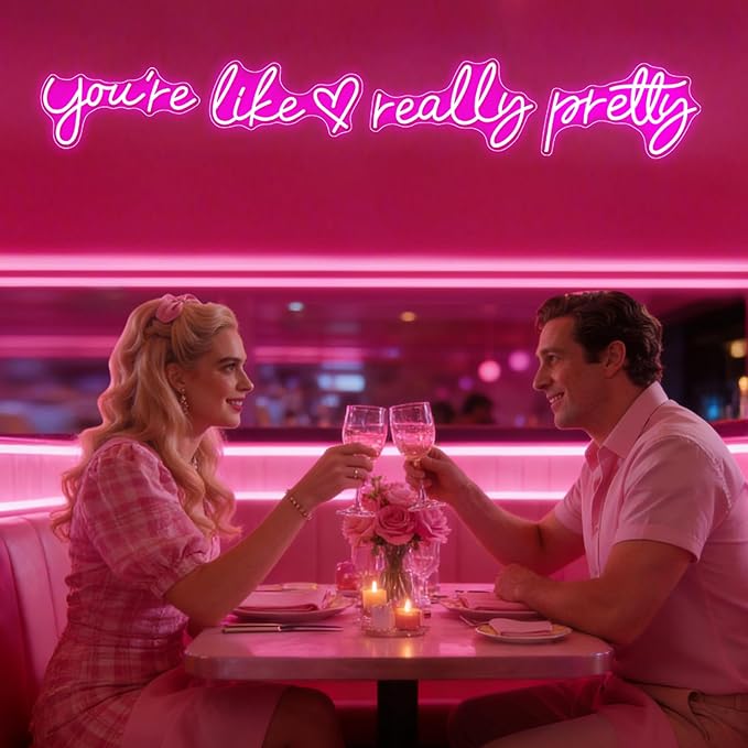 You're Like Really Pretty Neon Sign, Led Neon Light for Wall Decor,Light Up Sign for Wedding, Engagement,adapter Powered Led Neon Signs for Bedroom Decor（Super Large Style/88.2in）