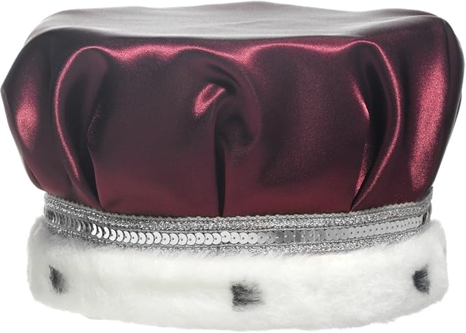 Anderson's Satin Crown with Silver Trim and Faux Fur, King Crown For Prom, Homecoming, Royalty, Mardi Gras, Birthday, Party