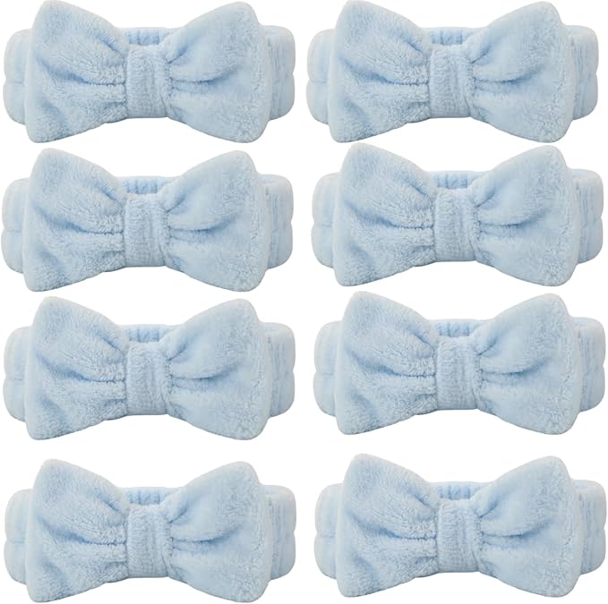 Bridesmaid Scrunchies Proposal Gifts square 4.1inch Bachelorette Hair Claws Clips women heart sunglasses headband gift for Wedding Party Favors (24 White&Dusty Blue)