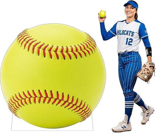 Softball Cardboard Cutout, 6FT Life Size Cutouts Decor for Sports Themed Party Backdrop, Photo Booth Props, Birthday Table Centerpieces, Softball Game Stand Up Display