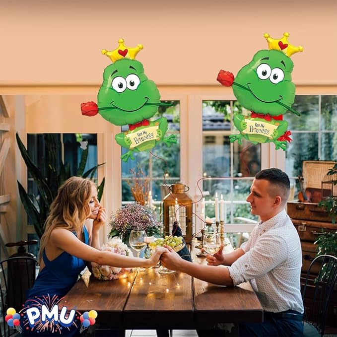 PMU Valentine's Day Frog-Kiss Me Princess 39in Mylar-Foil Balloon (25/pkg) Pkg/1