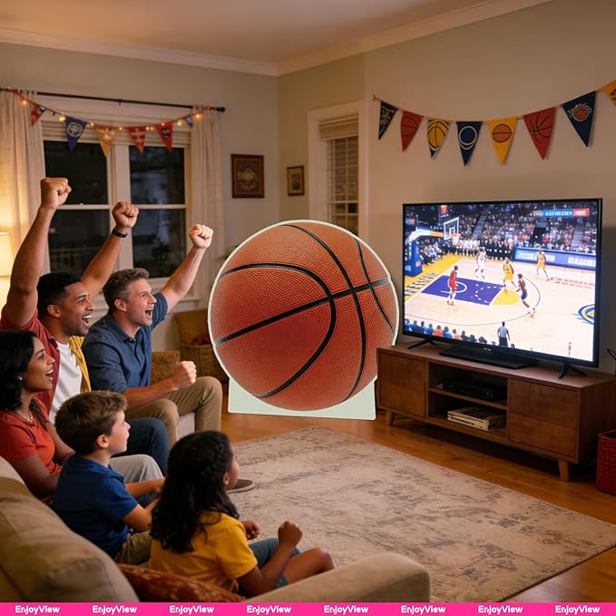 Basketball Cardboard Cutout, 4FT Life Size Cutouts Decor for Sports Themed Party Backdrop, Photo Booth Props, Birthday Table Centerpieces, Basketball Game Stand Up Display