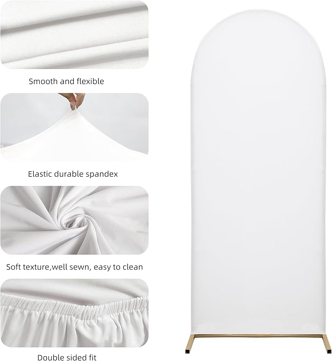 3-Piece Arch Cover Bundle – 7.2FT, 6.6FT & 6FT Stretch Spandex Backdrop Set – Wedding, Birthday & Photo Booth Arch Covers for Every Event