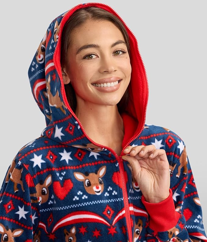 Tipsy Elves Christmas Onesies for Adults - Comfy Unisex Matching Holiday Jumpsuits with Convenient Pockets