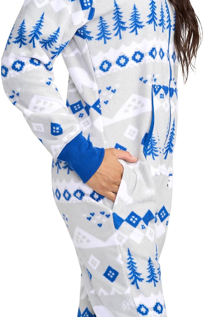 Tipsy Elves Christmas Onesies for Adults - Comfy Unisex Matching Holiday Jumpsuits with Convenient Pockets