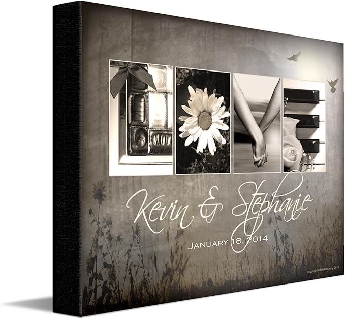 Personal-Prints LOVE LETTERS | Personalized Romantic Canvas Art Gift with Your Names | Custom for Valentine’s Day or Wedding Anniversary (11"x14" Stretched Canvas)