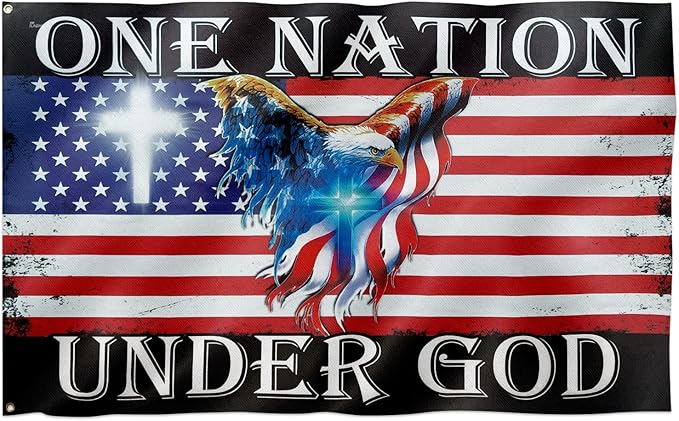 FLAGWIX 4x6 Patriot American Flags, One Nation Under God American Eagle Flag, Decorations For Home, Outside, Inside House, Patriot Decorations - Indoor, Outdoor Decor Flag with Grommetsndoor, Outdoor Decor with Grommets