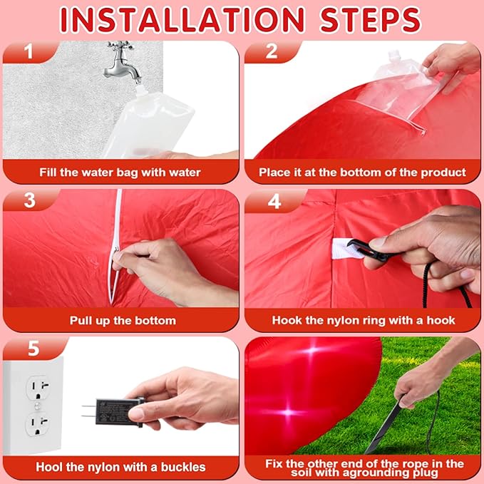 9 * 4.5FT Red Valentine Inflatables Outdoor Decorations Heart Shaped Blow up Inflatable Archway with Build in LED for Indoor Outdoor Party Lawn Yard Garden Anniversary Wedding Decor