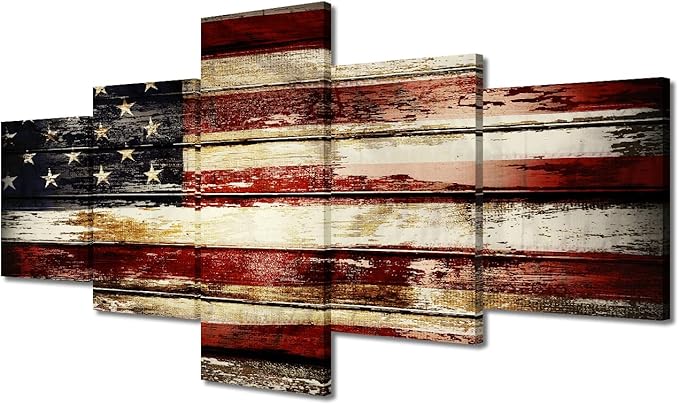 Native American Decor Posters and Prints on Canvas Retro Paintings Military Pictures Multi Panel Wall Art United States Artwork Home Decor for Living Room Giclee Framed Ready to Hang 50"Wx24"H