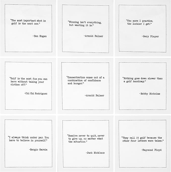 Five Star Funny Golf Legends Quotes | White Cotton Cocktail Napkins | 50 Luxury Disposable Beverage Napkins with Witty Bar Quotes | Drink Napkins for Parties, Bars, Weddings & Game Nights