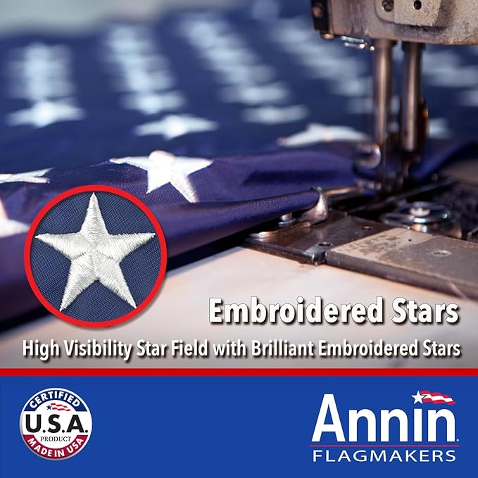 Annin Flagmakers (2220) SolarGuard Nyl-Glo American Flag, Made in USA, 4 x 6 Feet, Nylon