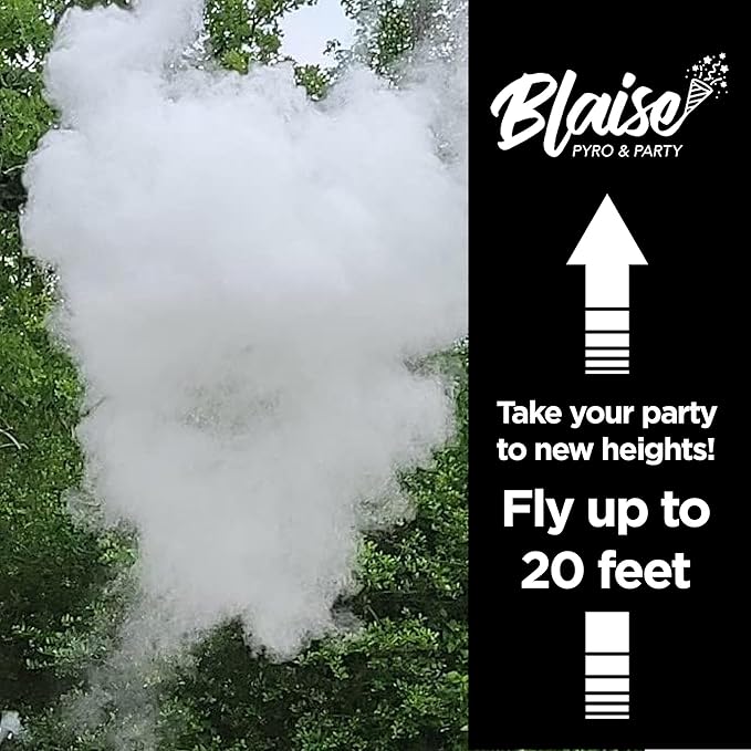 Blaise Pyro & Party - Purple Powder Poppers - Water-Soluble & Colorful Powder Cannons for Gender Reveals, Birthdays, Weddings & Celebrations - Easy to Use for Memorable Photos - 16-Inch, 4-Pack