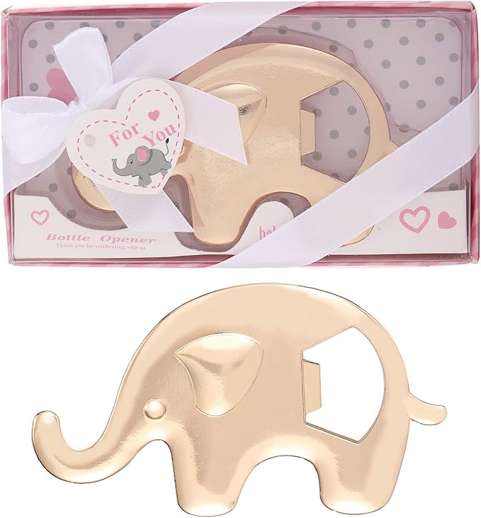 Set of 24 Elephant Bottle Opener Baby Shower Party Favor for Guests Elephant Shaped Bottle Opener Baby Shower Favors Birthday Bridal Shower Souvenirs Wedding Favor Gift (24, Pink)
