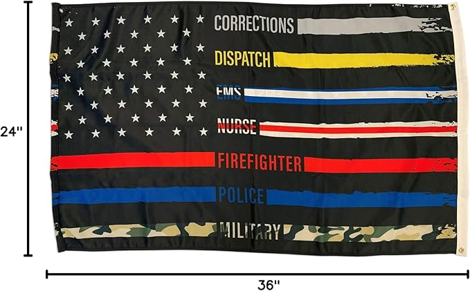 FlagSource First Responder Polyester Patriotic Flag, Dual Sided, 2x3'