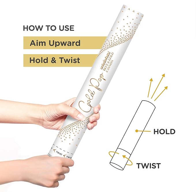 BLUE & GOLD Confetti Poppers - 16" BIODEGRADABLE BLUE & GOLD Confetti Cannon, Party Poppers, Compressed Air Popper, Loud Pop, Confetti Send Off, Wedding Supplies, Wedding Decorations