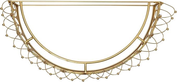 Creative Co-Op Decorative Metal Curtain or Canopy Crown, Gold Finish