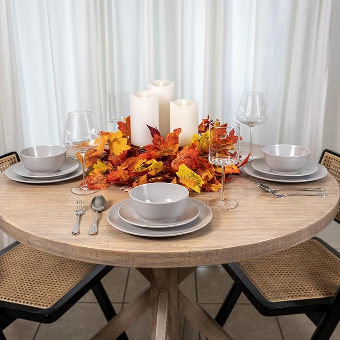 CQURE 40 Pack Fall Leaf Garland, Total 236Ft Artificial Fall Vines Autumn Garland Fall Maple Leaves Thanksgiving Decor for Home Wedding Fireplace Party
