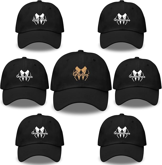 LADY&HOME Bachelor/Bachelorette Party Baseball Hats Set, Embroidered Adjustable Cotton Truck Caps