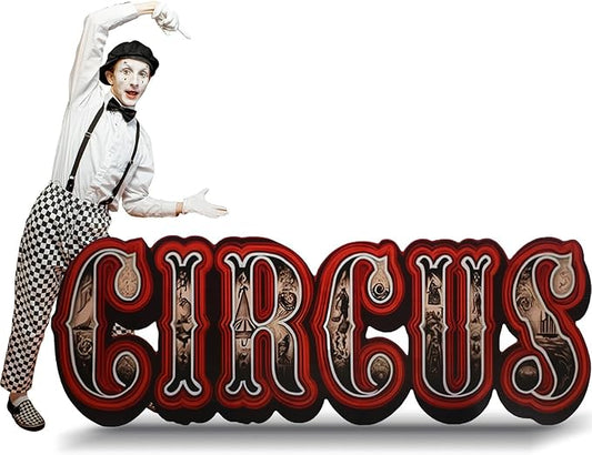Bucherry 7.7ft Vintage Carnival Circus Letter Cardboard Cutout Stand up Life Size Carnival Circus Themed Party Decoration Backdrop Photo Props Standup for Theme Party Supply