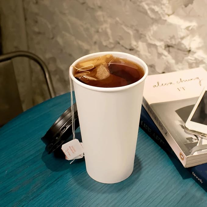 Karat 20 oz Paper Hot Coffee Cups [600 ct] White Disposable Cup for Hot/ Cold Drinks and Beverages, 90mm (C-K520W)