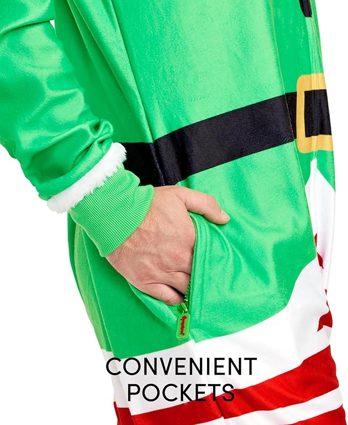 Tipsy Elves Christmas Onesies for Adults - Comfy Unisex Matching Holiday Jumpsuits with Convenient Pockets
